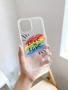 Funda de celular transparente LGBT con patrón de arcoíris - Multicolor - Ver 3