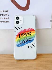 Funda de celular transparente LGBT con patrón de arcoíris - Multicolor - Ver 5