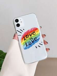 Funda de celular transparente LGBT con patrón de arcoíris - Multicolor - Ver 6