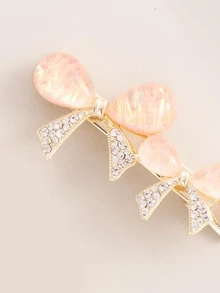 3 piezas Horquilla con diamante de imitación & con diseño de lazo - Multicolor - Ver 2