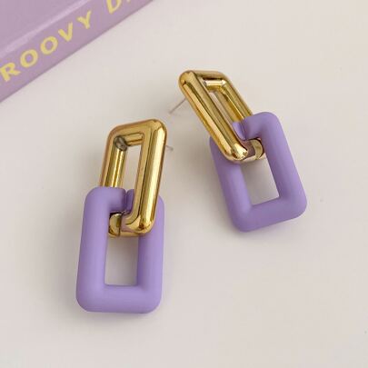 Two Tone Drop Earrings