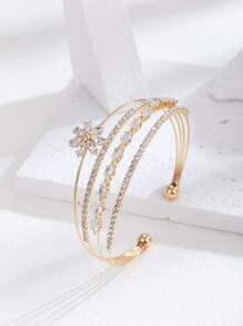 Vòng tay Khối Zirconia  Trang trí Hoa - Vàng - Xem 1