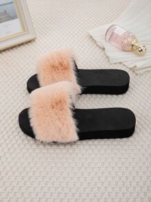 Chanclas minimalista de peluche - Albaricoque - Ver 5