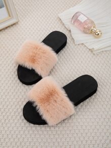Chanclas minimalista de peluche - Albaricoque - Ver 6
