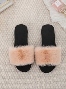 Chanclas minimalista de peluche - Albaricoque - Ver 7