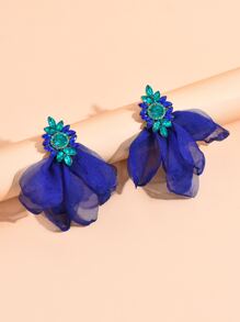 Rhinestone & Flower Decor Drop Earrings Valentines,Mom,Mother,Mother's Day,Gift