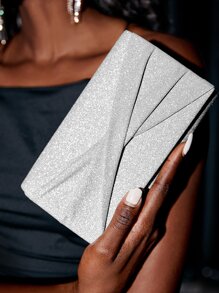 SHEIN SXY Long lanh lấp lánh, sáng bóng quyến rũ, thanh lịch, tinh tế Thiết kế xoắn Túi vuông lấp lánh đựng bữa tối, túi buổi tối cho cô gái dự tiệc, phụ nữ, dành cho nữ Hoàn hảo cho bữa tiệc, đám cưới, vũ hội, bữa tối/tiệc, cho cocktail Món quà tốt nhất cho phụ nữ - Bạc - Xem 9