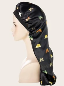 蝴蝶印花加长发帽睡眠帽 - 彩色 - 查看 3