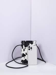 Túi vuông họa tiết bò mini thời trang nhẹ cho nhân viên văn phòng công sở đi làm đi học đi làm văn phòng kỷ niệm cho cặp đôi làm quà tặng sinh nhật vào ngày lễ tình nhân quà tặng in hình bò - Đen và trắng - Xem 3