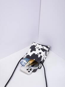 Túi vuông họa tiết bò mini thời trang nhẹ cho nhân viên văn phòng công sở đi làm đi học đi làm văn phòng kỷ niệm cho cặp đôi làm quà tặng sinh nhật vào ngày lễ tình nhân quà tặng in hình bò - Đen và trắng - Xem 4