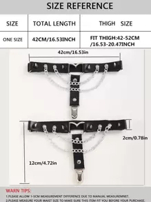2 cái Heart Decor Garter Belt - màu đen - Xem 4
