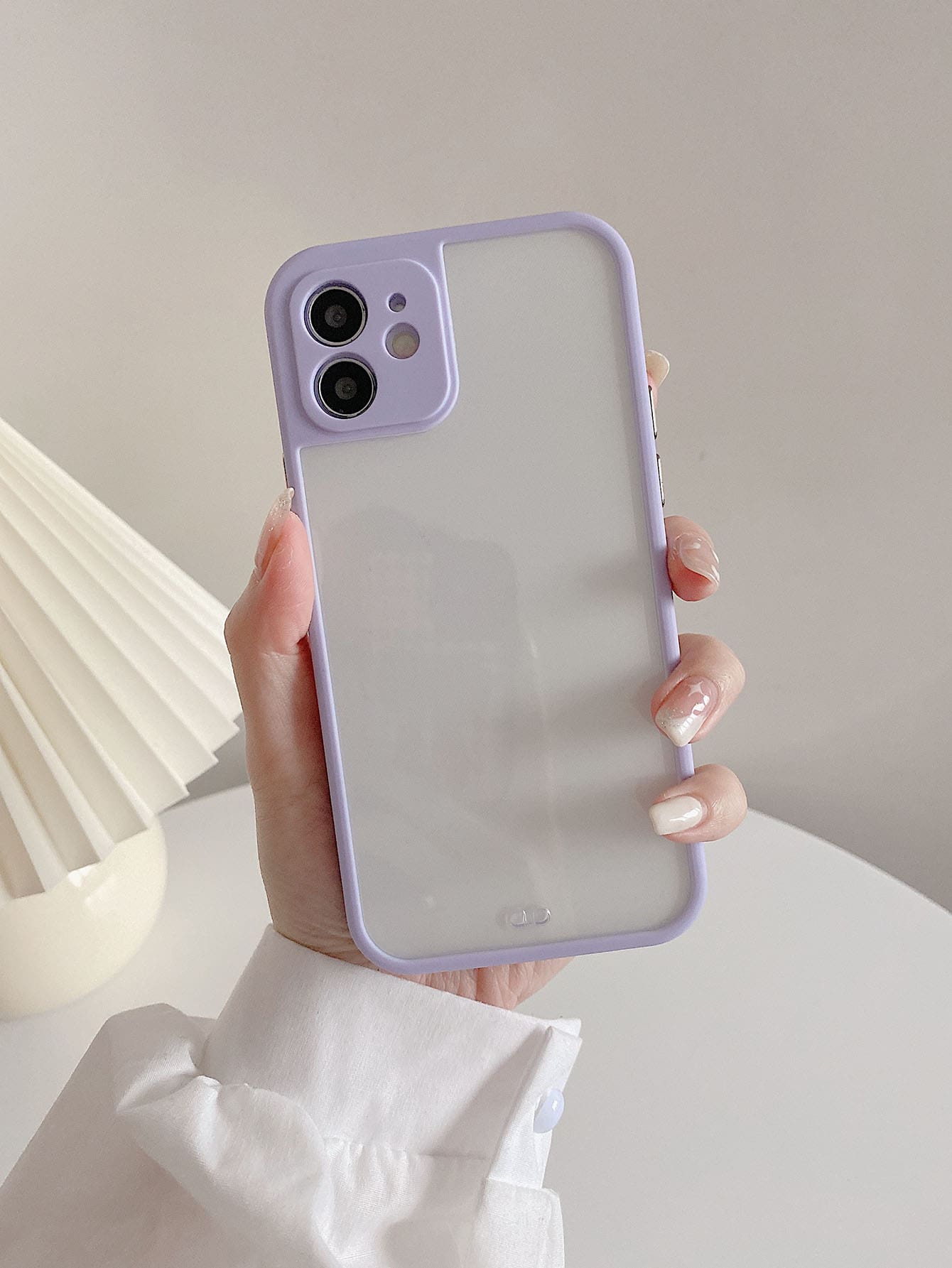 Funda de celular transparente marco en contraste - Morado - Ver 1