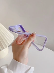 Funda de celular transparente marco en contraste - Morado - Ver 2