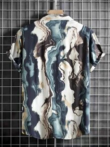 Manfinity RSRT Men Random Marble Print Shirt Without Tee - Multicolor - View 2