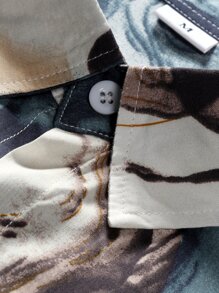 Manfinity RSRT Men Random Marble Print Shirt Without Tee - Multicolor - View 5