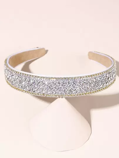 鑽石裝飾發帶，優雅頭飾