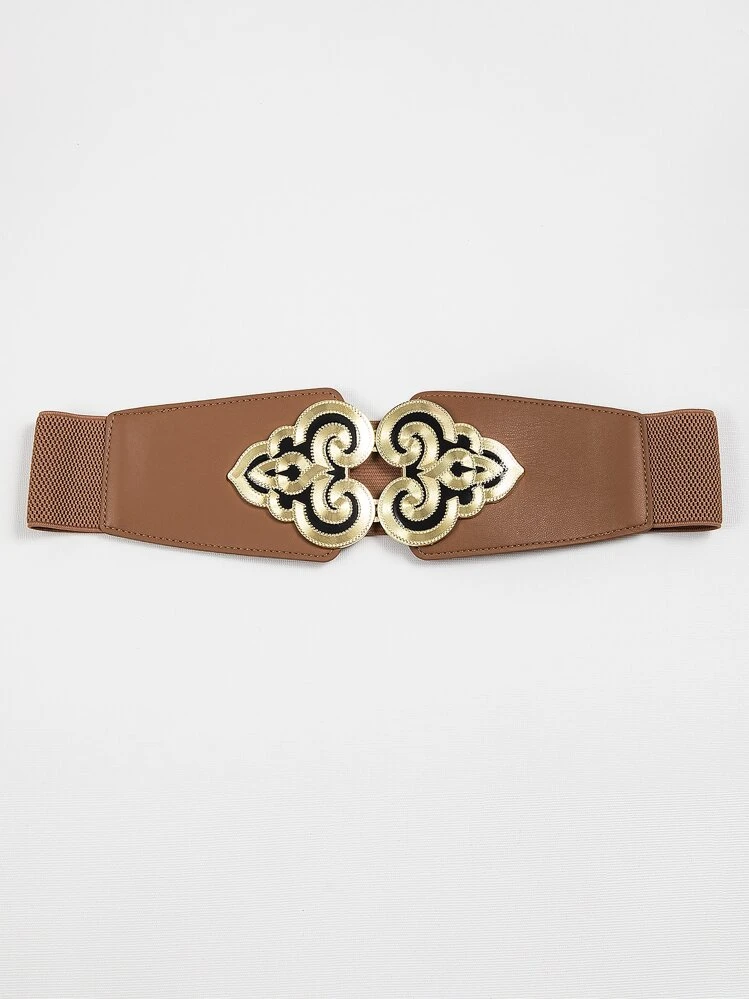 Cinturón corsé con hebilla metálica - Marrón - Añade 2