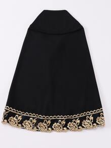 1pc Embroidered Lace Hijab, Suitable For Daily Wear - Black - View 5