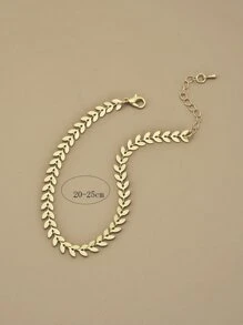 1 件女士简约金属小麦设计海滩脚链 - 金黃色 - 查看 3