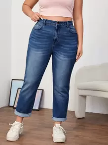 SHEIN ICON Plus High Waist Mom Fit Jeans