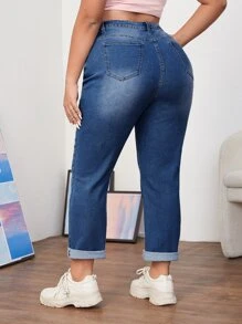 SHEIN ICON Plus High Waist Mom Fit Jeans