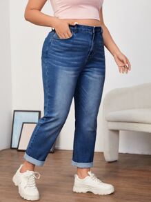 SHEIN ICON Plus High Waist Mom Fit Jeans