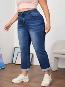 SHEIN ICON Plus High Waist Mom Fit Jeans