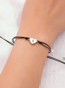 Vòng tay trang trí hình trái tim thư - màu đen - Xem 1