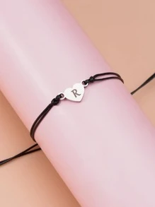 Vòng tay trang trí hình trái tim thư - màu đen - Xem 2