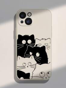 卡通貓手機外殼 - 白色 - 查看 4