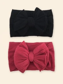 2pcs Baby Bow Decor Headband - Multicolor - View 1
