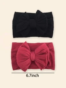2pcs Baby Bow Decor Headband - Multicolor - View 3