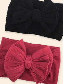 2pcs Baby Bow Decor Headband - Multicolor - View 4
