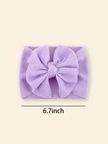 Baby Bow Decor Hair Band Love Valentine - Mauve Purple - View 3