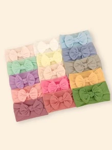 15入組嬰兒蝴蝶結裝飾髮帶 - 彩色 - 查看 2