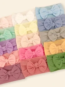15入組嬰兒蝴蝶結裝飾髮帶 - 彩色 - 查看 4