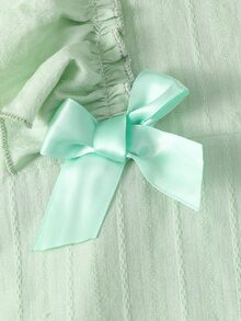 Bebé Jumpsuit ribete con fruncido sin manga - verde menta - Ver 3