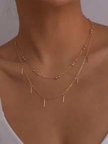 Collar a capas barra accesorio - Amarillo Oro - Ver 1