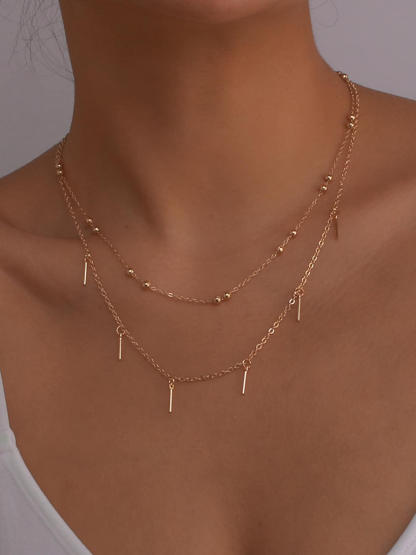 Collar a capas barra accesorio - Amarillo Oro - Ver 1