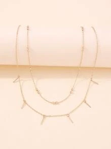 Collar a capas barra accesorio - Amarillo Oro - Ver 2