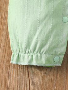 Bebé Jumpsuit ribete con fruncido sin manga - verde menta - Ver 5