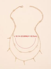 Collar a capas barra accesorio - Amarillo Oro - Ver 4