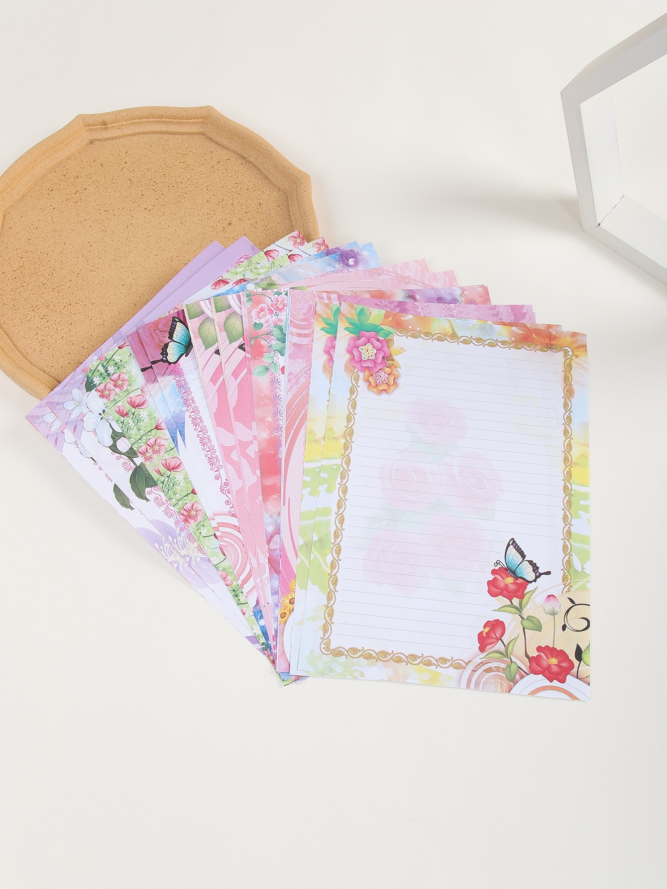 24pcs Flower Print Random Writing Paper