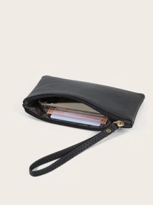 Minimalist Style Portable Wallet With Wrist Strap, Suitable For Daily Use