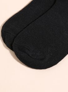 5pairs Toddler Kids Solid Socks - Black - View 4