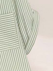 SHEIN Unity Striped Print Curved Hem Pocket Patched Dress - Multicolor - View 4