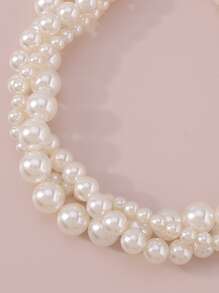 Mydear Faux Pearl Beaded Layered Necklace