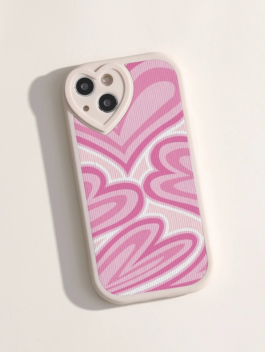 Heart Pattern Fashion Design Phone Case For Daily Use - Coral Pink - View 1