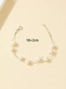 假珍珠裝飾多層手鐲