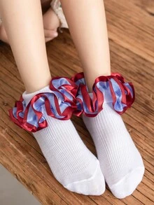 4雙小女童荷葉邊短襪 - 彩色 - 查看 2